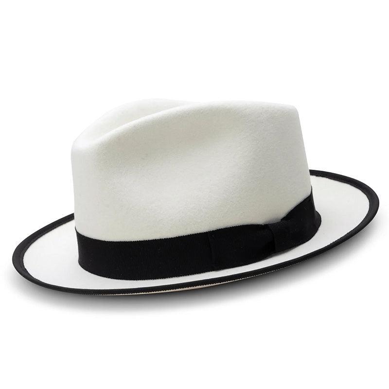 White 2 ½" Wide Brim Wool Felt Hat Product Image