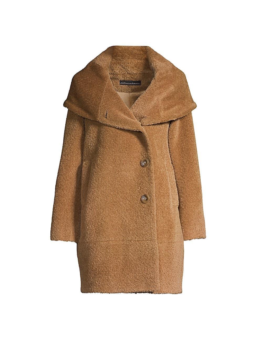 Sofia Cashmere Cocoon Wool & Alpaca Blend Boucl Coat Product Image
