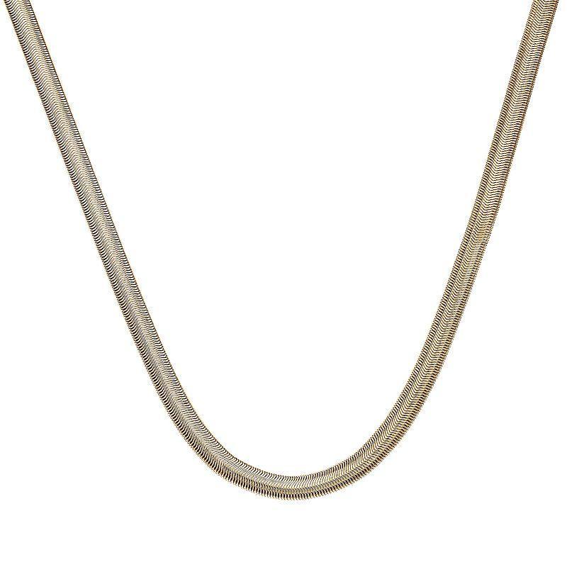 Mens LYNX Stainless Steel Snake Chain Necklace Gold Tone Product Image