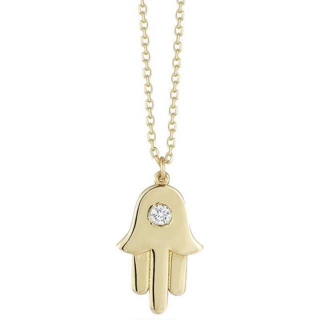 LUMINOR GOLD 14k Gold Diamond Accent Hamsa Pendant Necklace, Womens Yellow Product Image