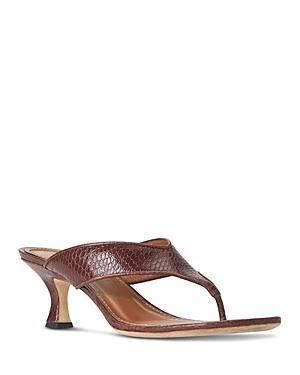 Womens Natalia 35MM Croc-Embossed Leather Sandals Product Image