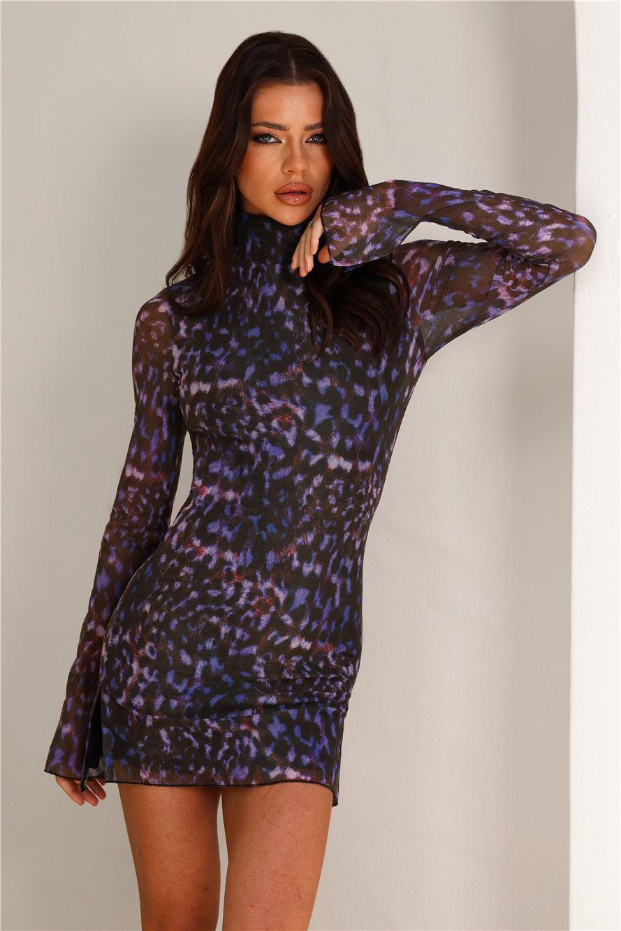 RUNAWAY Jordi Mini Dress Iris Oxana Print Product Image