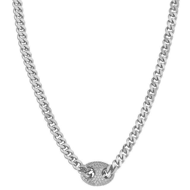 WINX Cubic Zirconia Link Necklace, Womens Silver Tone Product Image