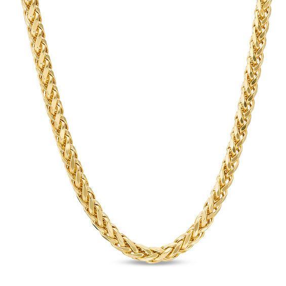 Men's 4.5mm Diamond-Cut Franco Snake Chain Necklace in Hollow 14K Gold - 28" Product Image