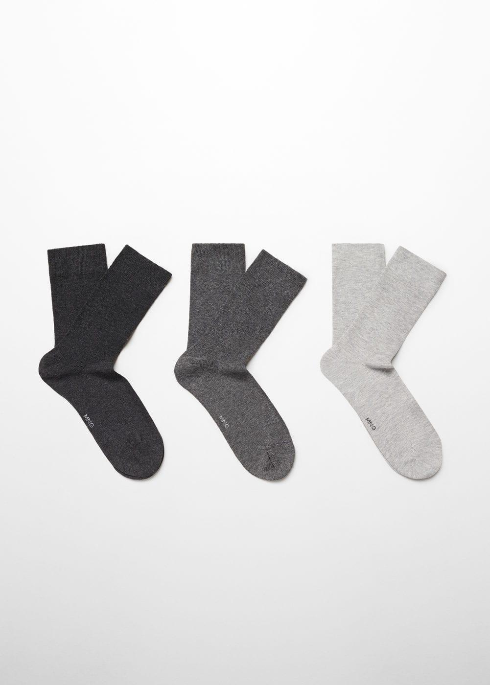 MANGO MAN - Pack of 3 cotton socks greyMen Product Image