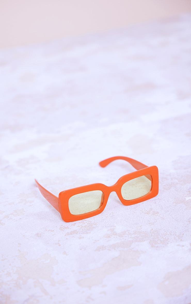 Peach Chunky Rectangular Square Frame Sunglasses Product Image