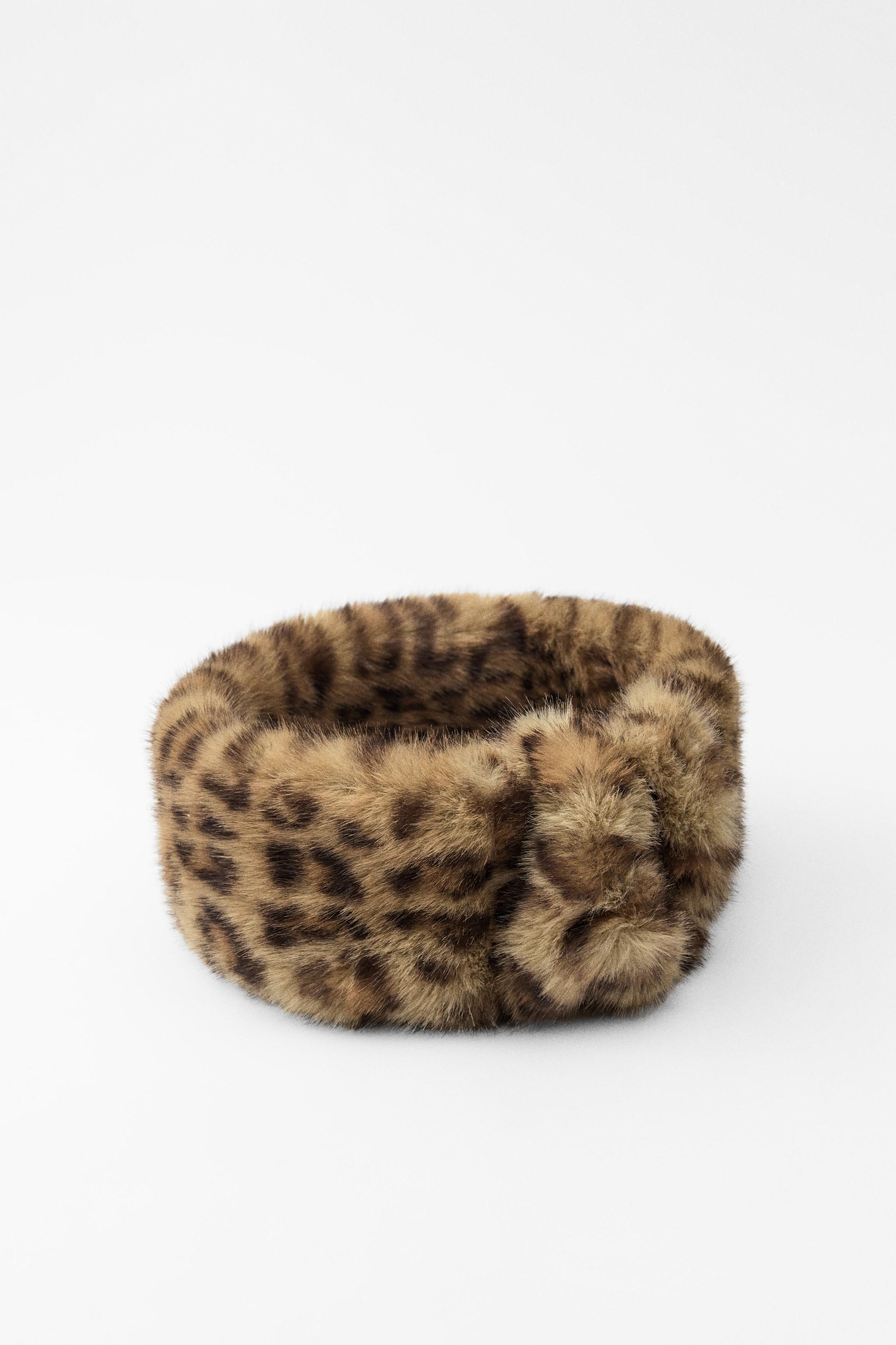 FAUX FUR ANIMAL PRINT HEADBAND Product Image