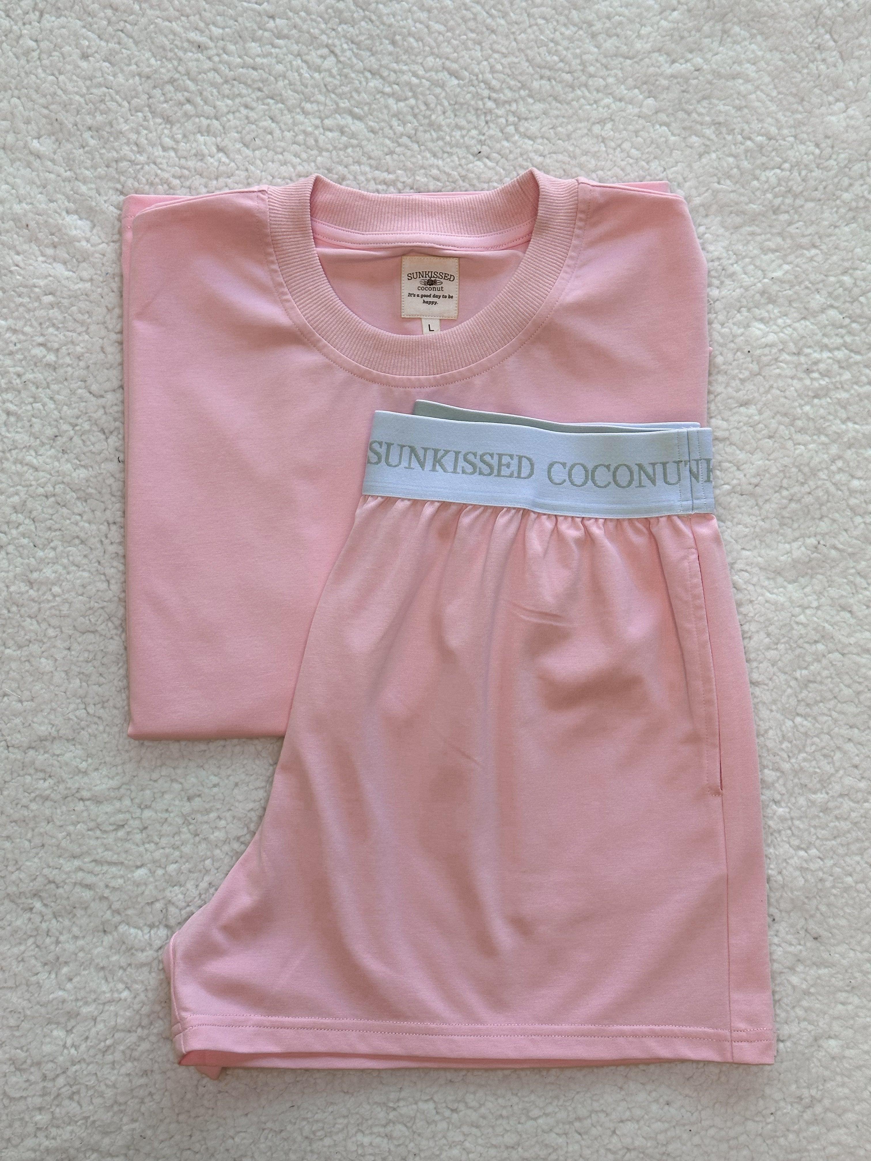 Blair Pink Basic Watercolor Embroider Tee Product Image