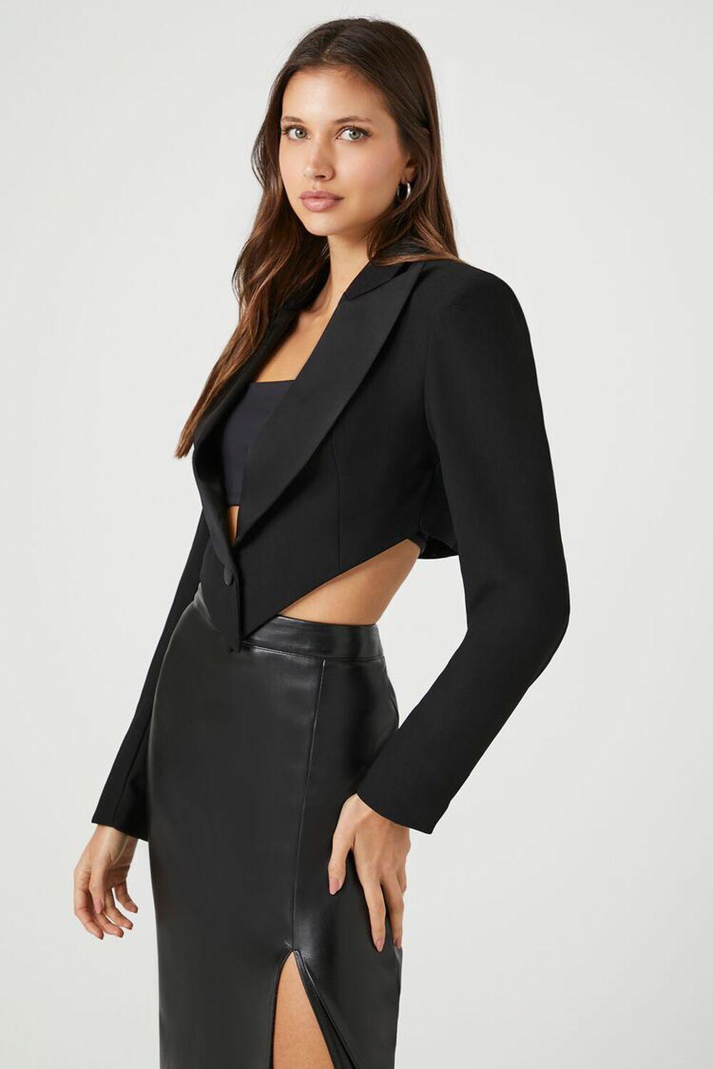 Peak Lapel Cropped Blazer | Forever 21 Product Image