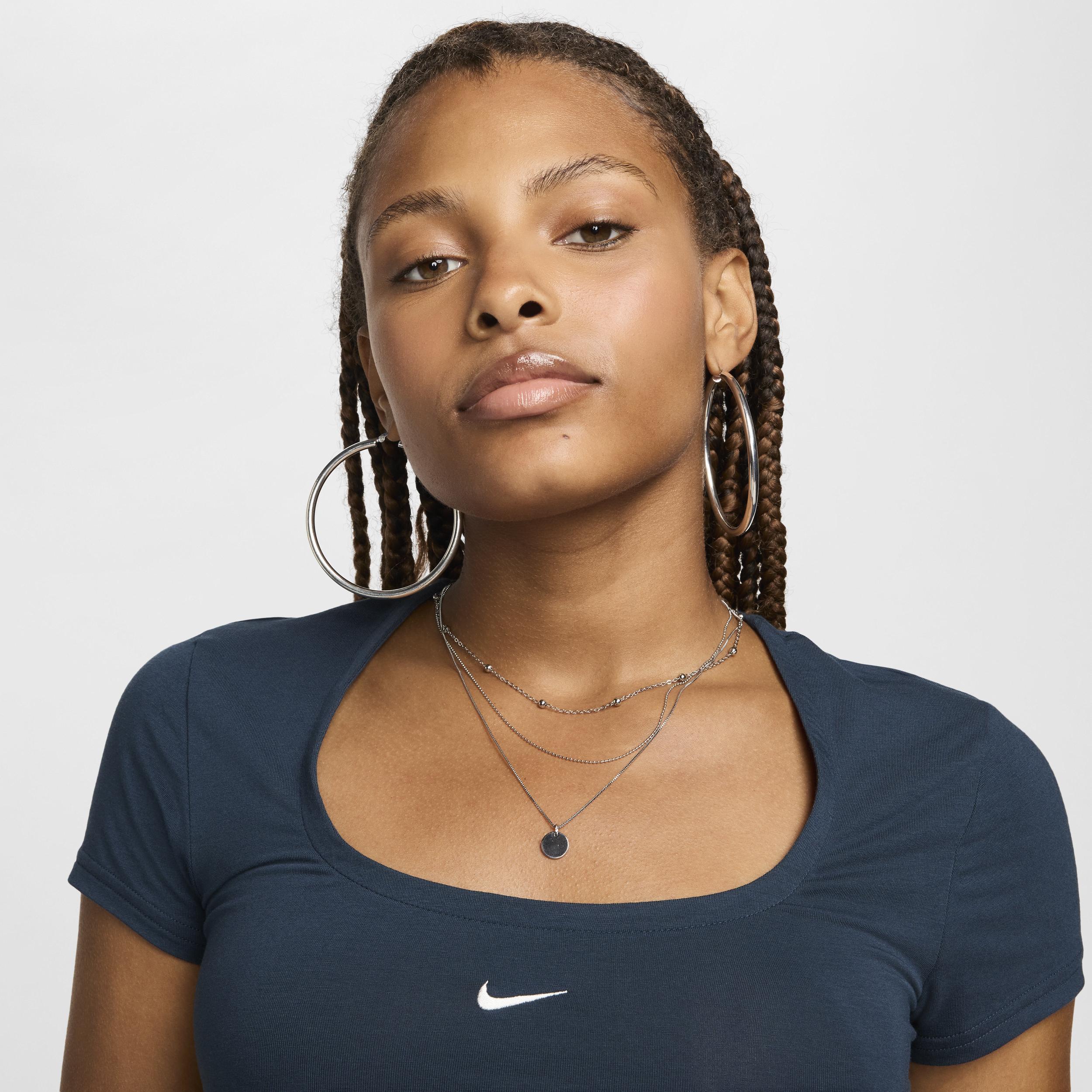 Womens Nike Sportswear Chill Knit Short-Sleeve Square-Neck Top Product Image