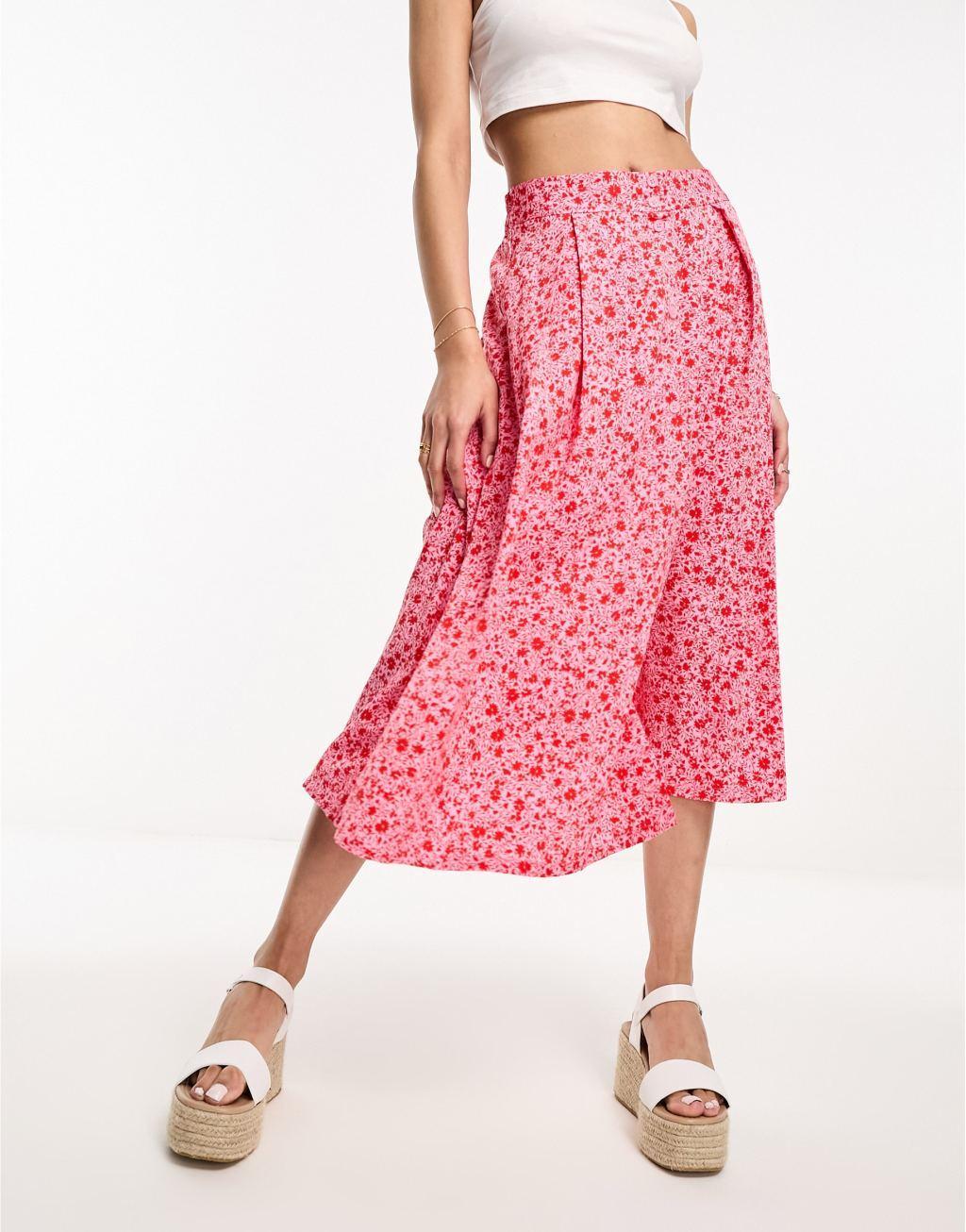 Monki button through midi skirt Product Image