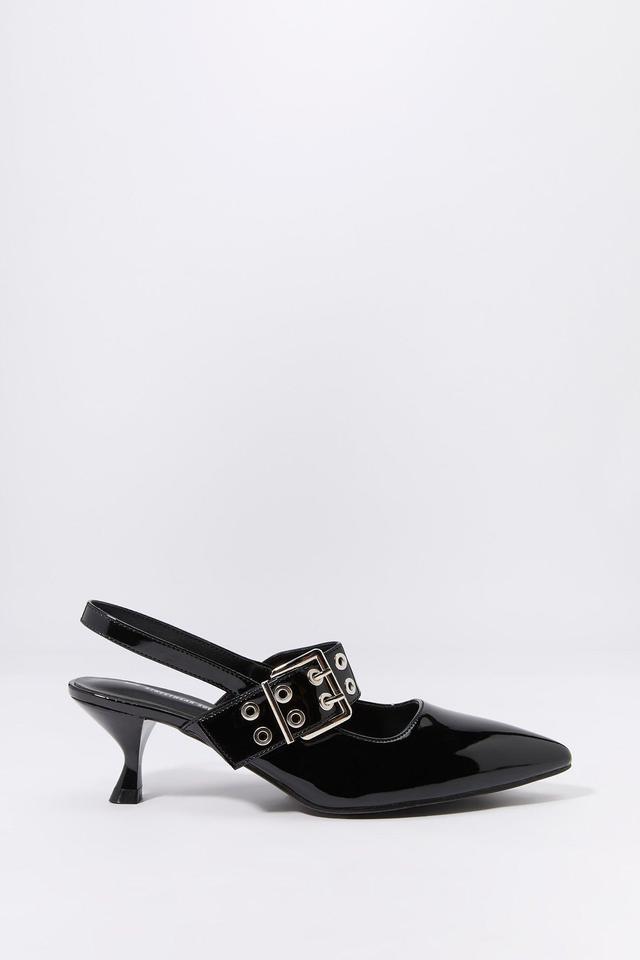 Slingback Buckled Kitten Heel Female Product Image