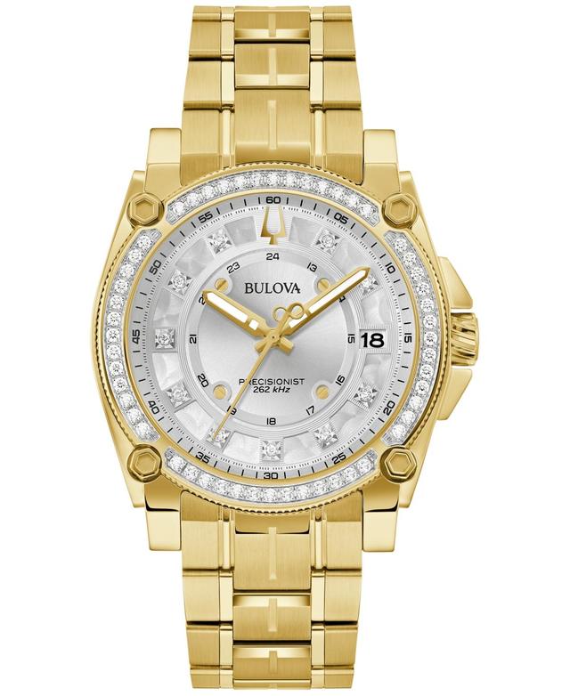 Bulova Mens Precisionist Champlain Diamond (3/4 ct. t.w. Stainless Steel Bracelet Watch 40mm - Gold-tone Product Image