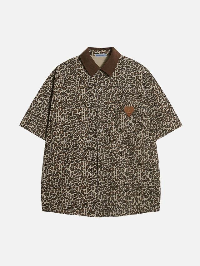 Aelfric Eden Light Leopard Print Short Sleeve Shirt Product Image