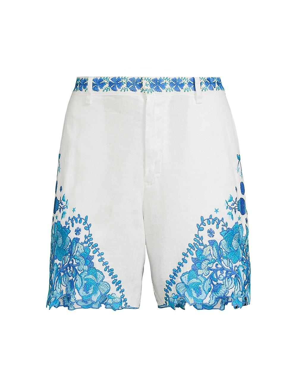 Womens Tai Embroidered Linen Shorts Product Image