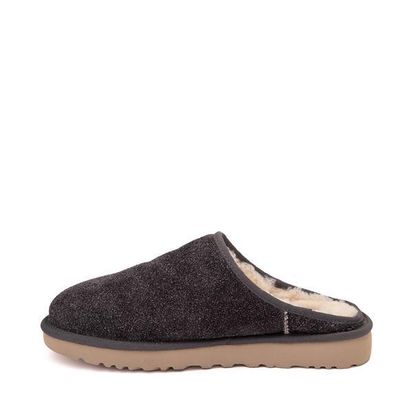 Mens UGG® Classic Slip-On Shaggy Suede Slipper - Dark Grey Product Image