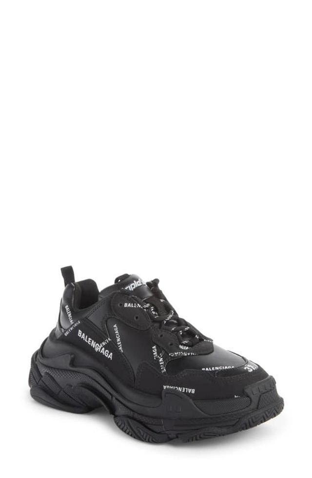 BALENCIAGA Mens Triple S Faded Sneakers In Black Product Image