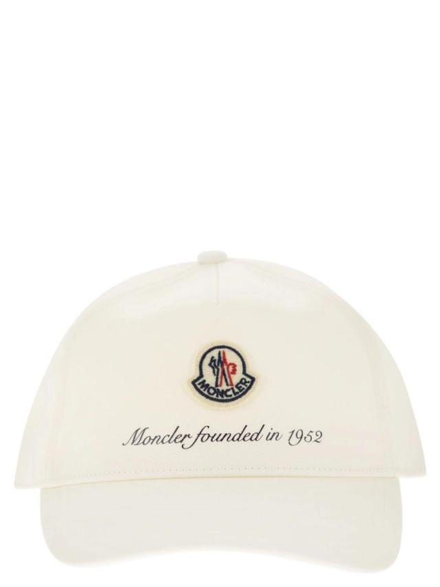 MONCLER Gabardine Baseball Cap In White Product Image