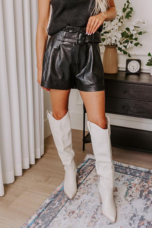 The Brianna High Waist Faux Leather Shorts Product Image