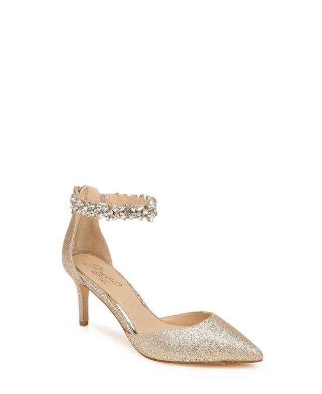 Jewel Badgley Mischka Womens Raleigh Rhinestone Ankle Strap Evening Pumps Product Image