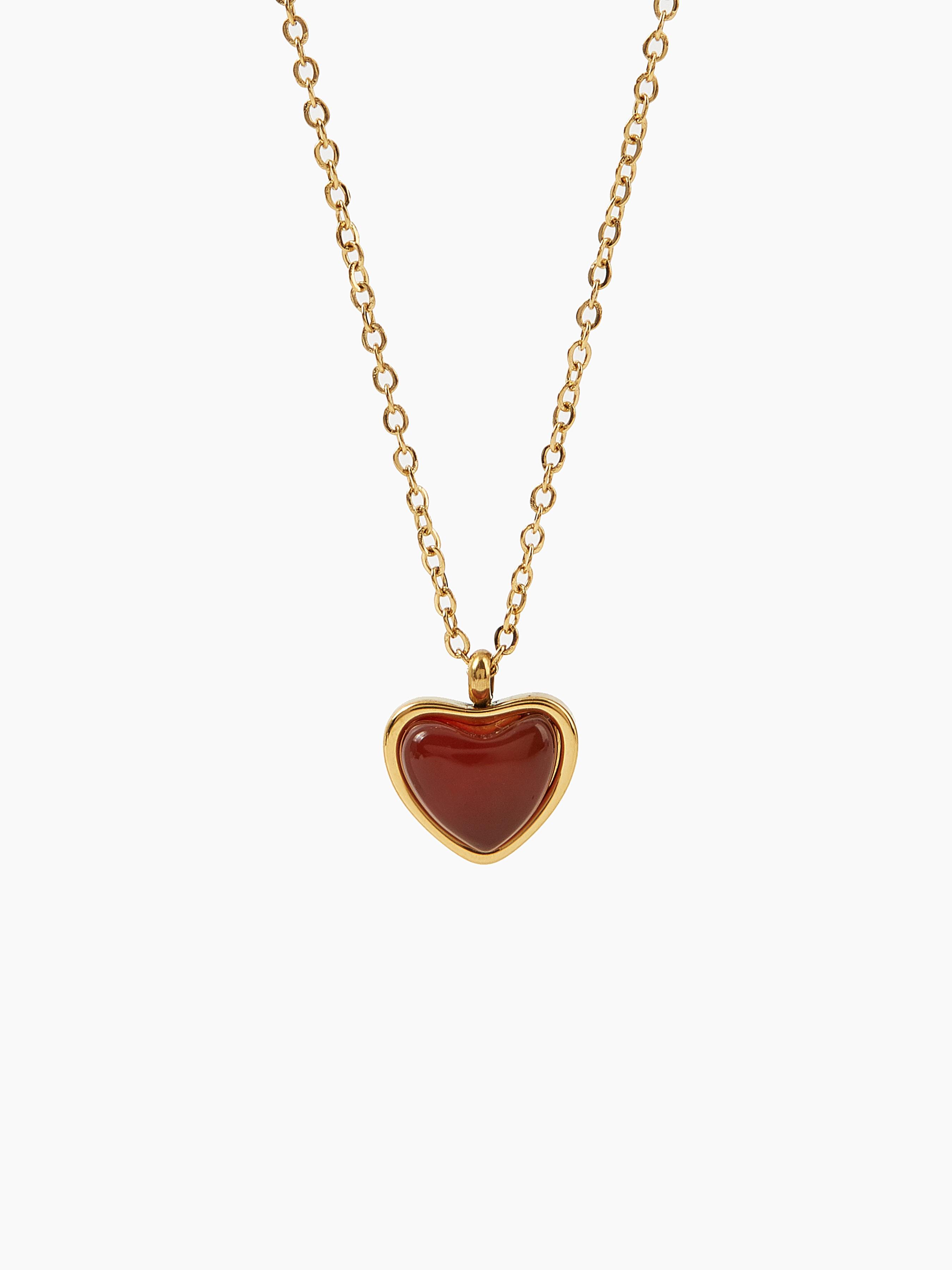 Red Heart Gemstone Pendant Necklace  Product Image