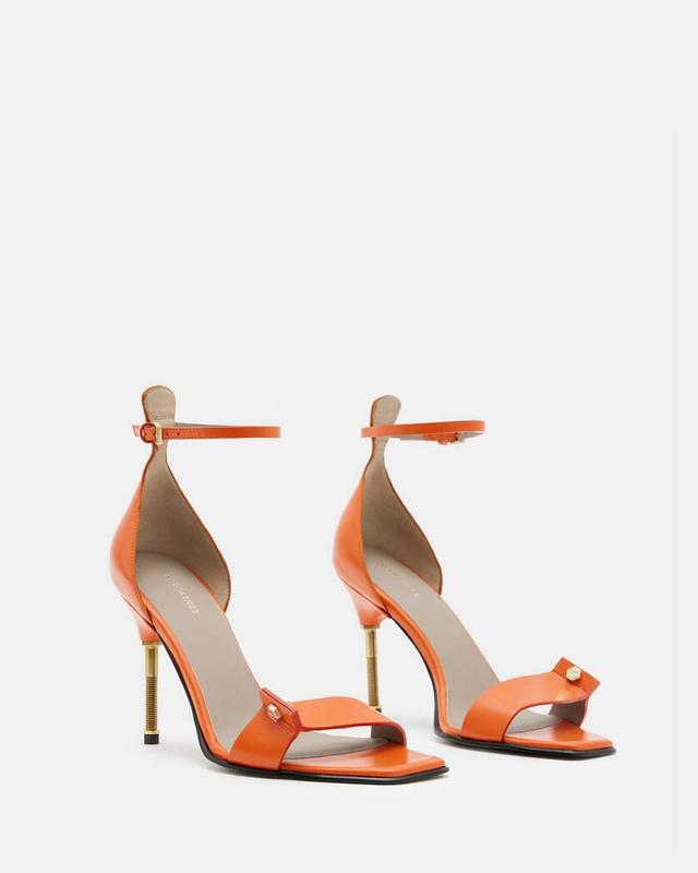 Betty Square Toe Leather Heeled Sandals Product Image