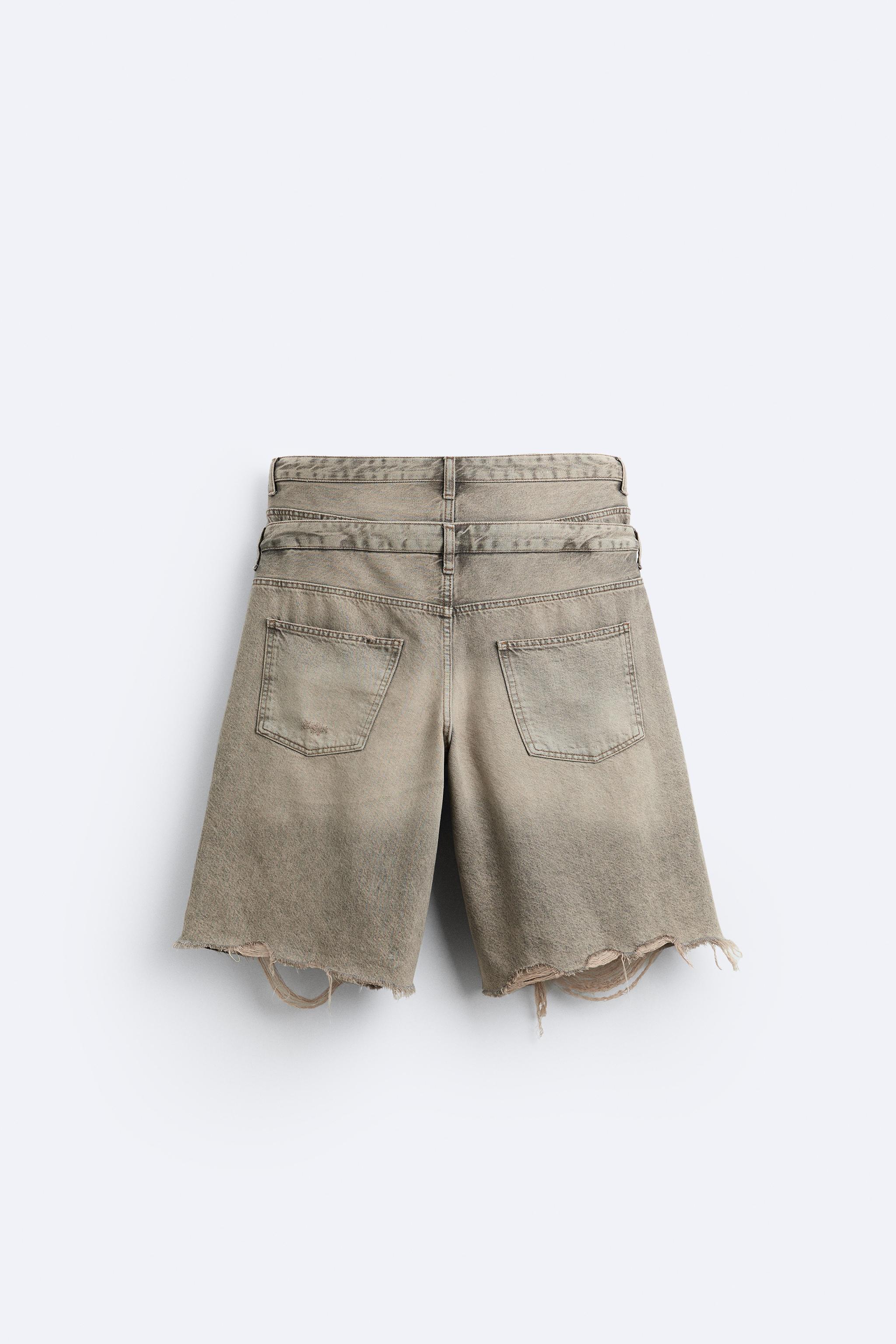 DOUBLE WAISTBAND DENIM SHORTS Product Image