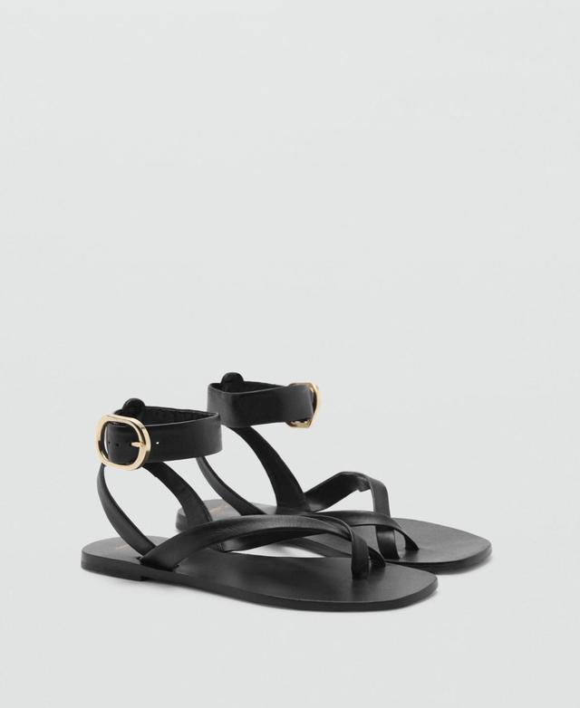 Mango Womens Leather Straps Sandals Product Image