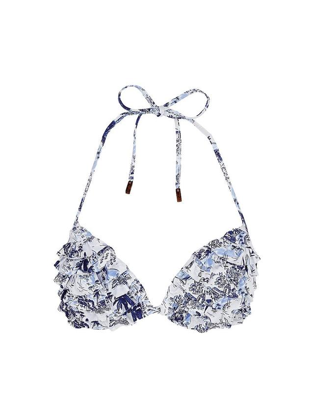 Womens Fleurly Ruffled Triangle Bikini Top Product Image