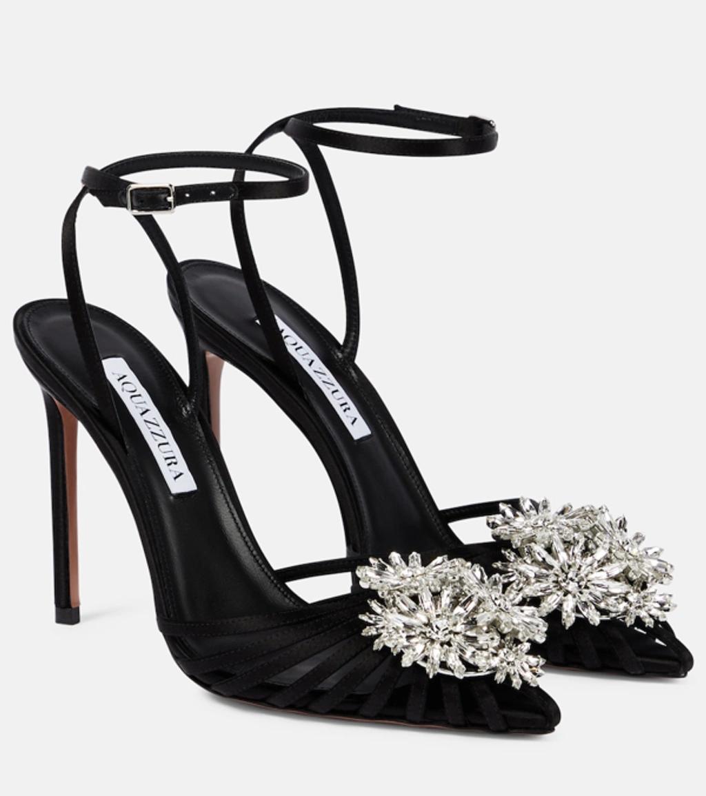 AQUAZZURA Crystal Margarita Embellished Pumps In Black Product Image