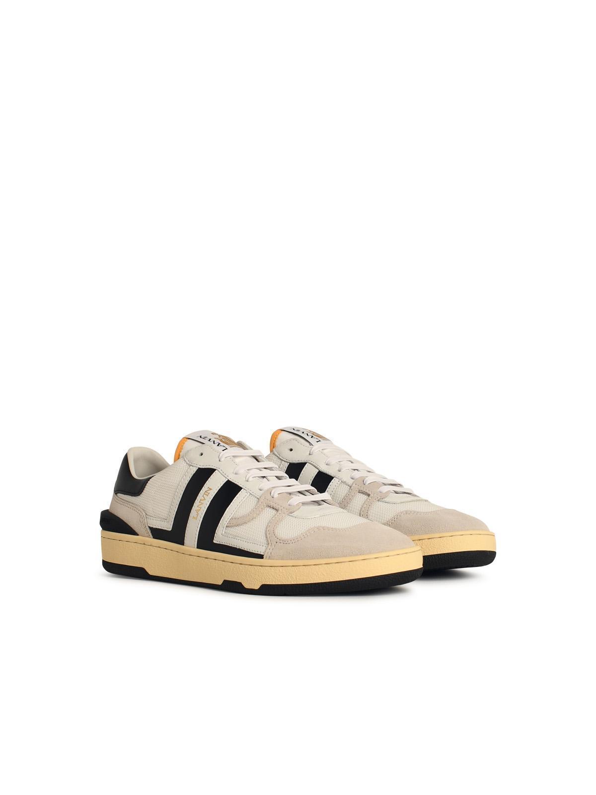 LANVIN Clay White Leather Blend Sneakers Product Image