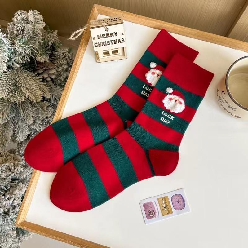 Christmas Cartoon Print Socks Product Image