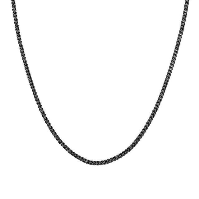 Mens LYNX Stainless Steel Franco Chain Necklace Black Product Image