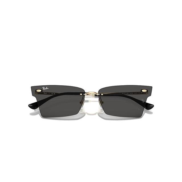 Ray-Ban Unisex Xime RB3730 64mm Irregular Sunglasses - Light Gold/Dark Grey Product Image