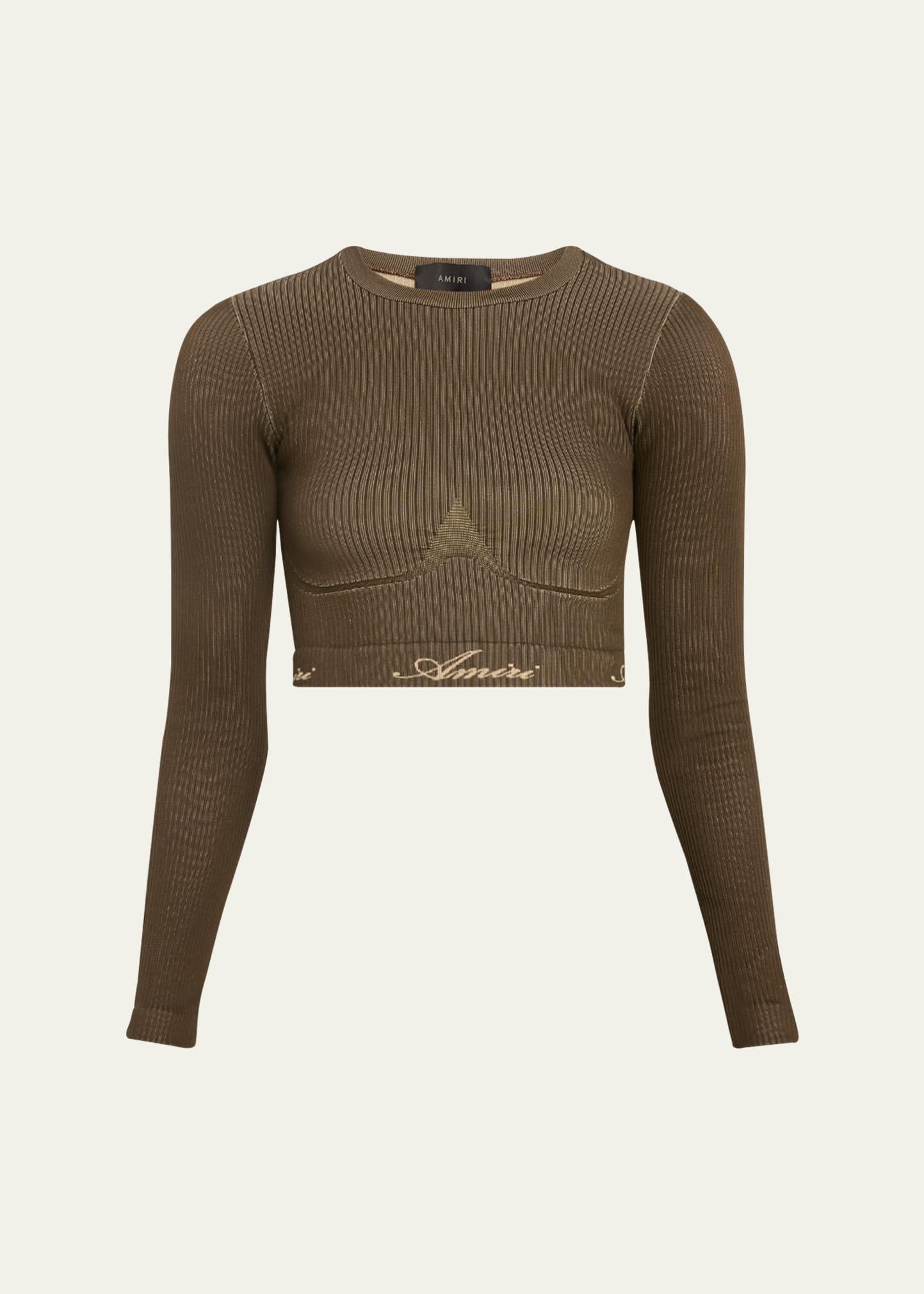 Womens Ribbed Seamless Long-Sleeve Top Product Image