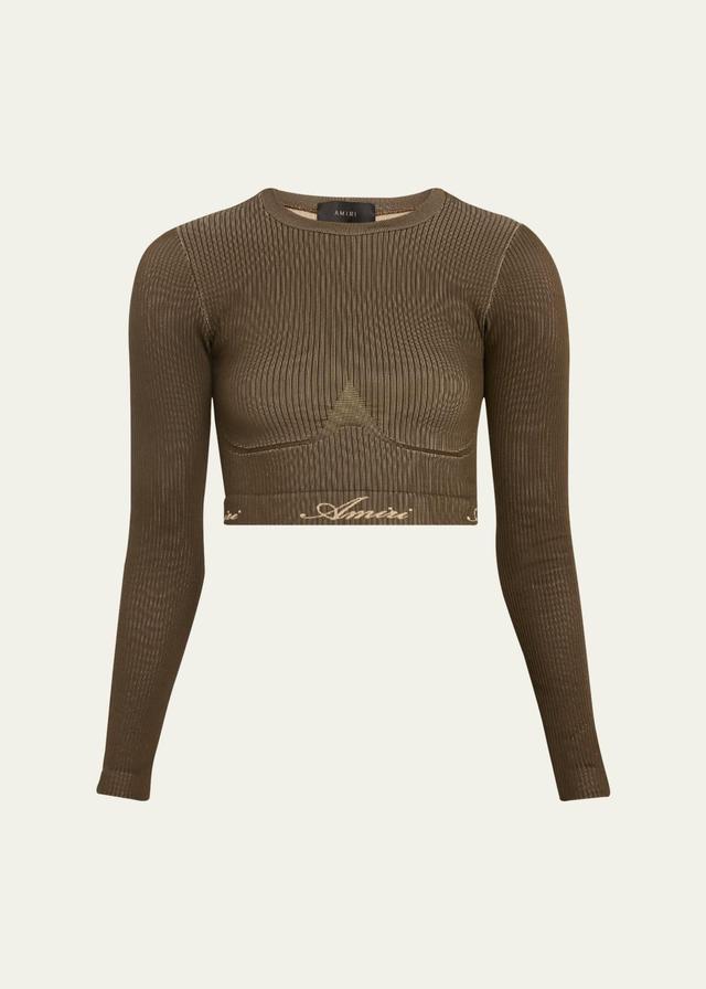 Womens Ribbed Seamless Long-Sleeve Top Product Image