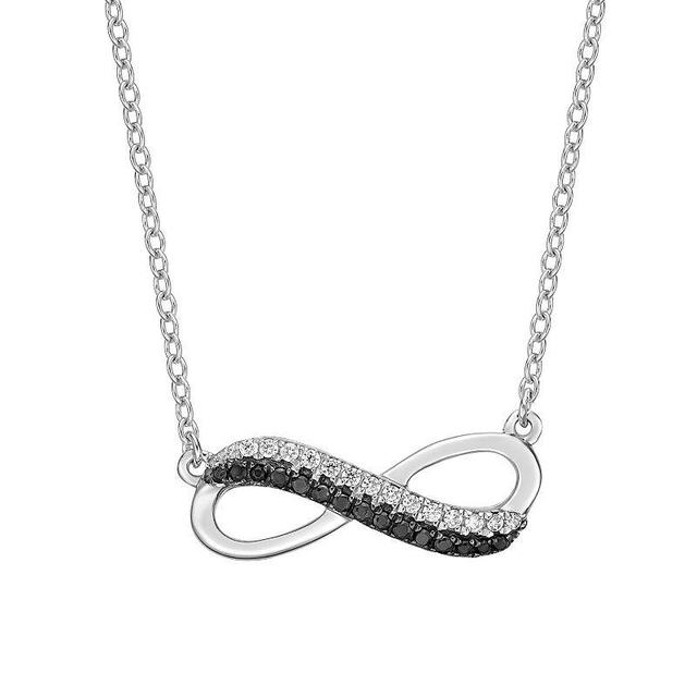 Gemminded 10k White Gold 1/6 Carat T.W. Black & White Diamond Necklace, Womens Product Image