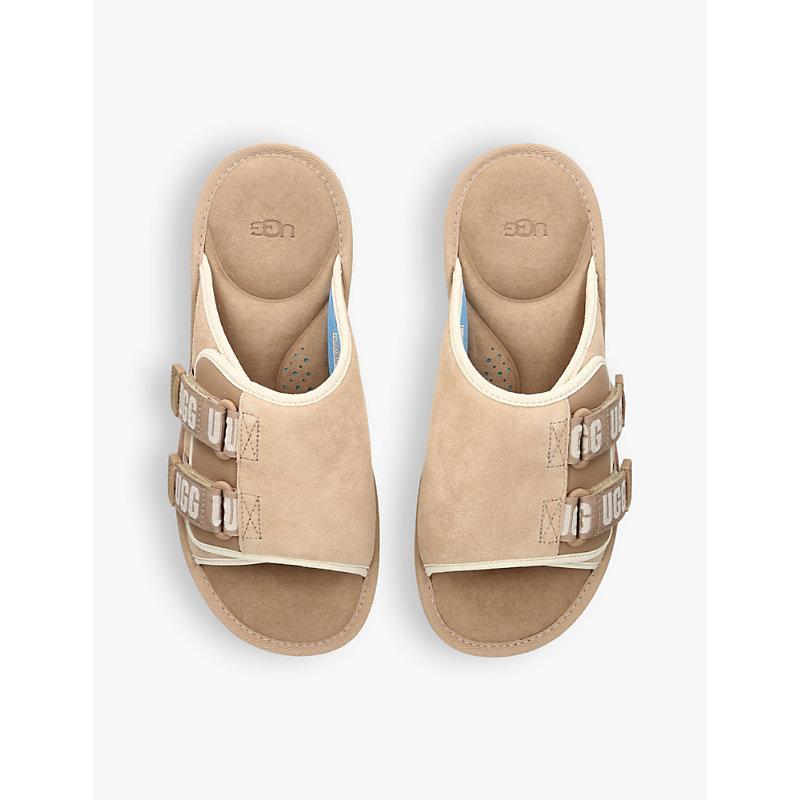 UGG Goldencoast Strap Sliders In Beige Suede-neutral Product Image