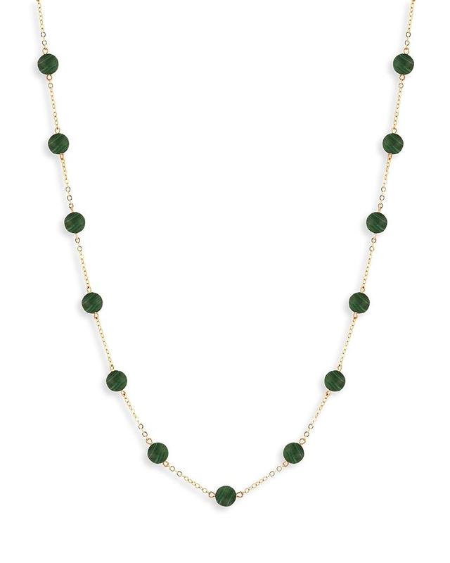 Bloomingdales Malachite Station Necklace in 14K Yellow Gold, 18 - 100% Exclusive Product Image