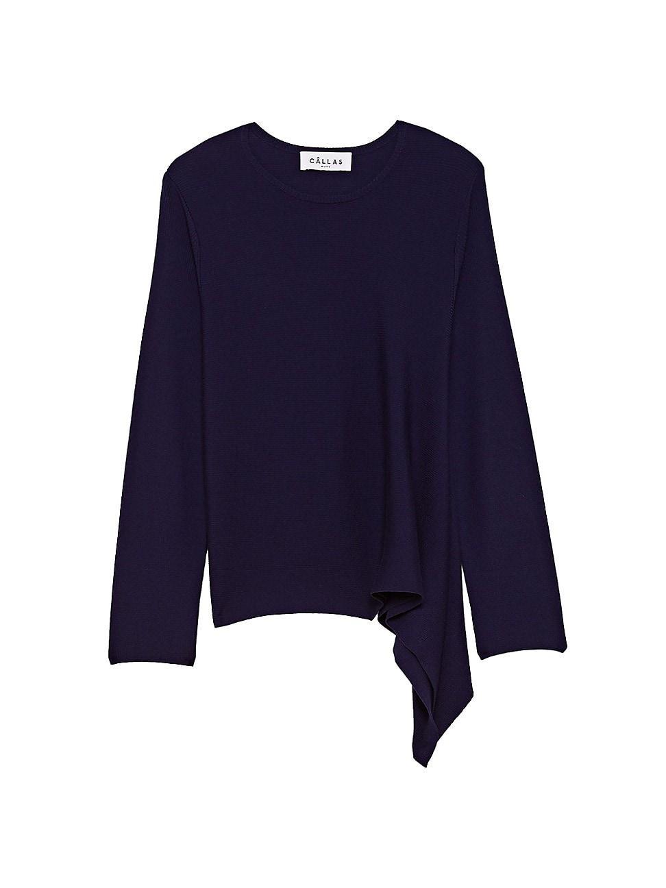 Womens Heloise Asymmetric Merino Wool Crewneck Sweater Product Image