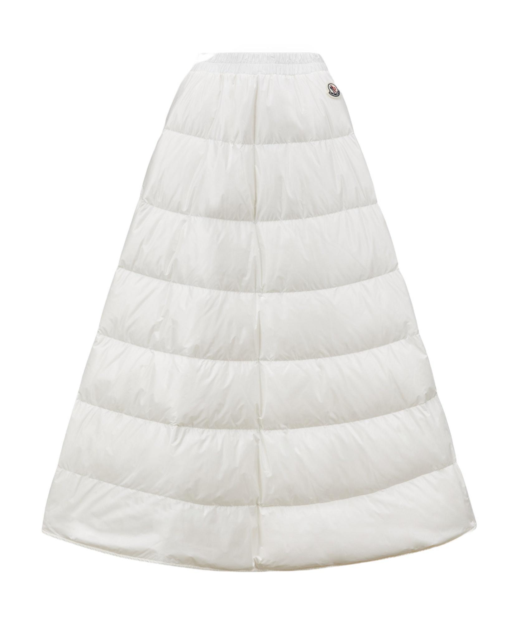 MONCLER Padded Midi Skirt In White Product Image