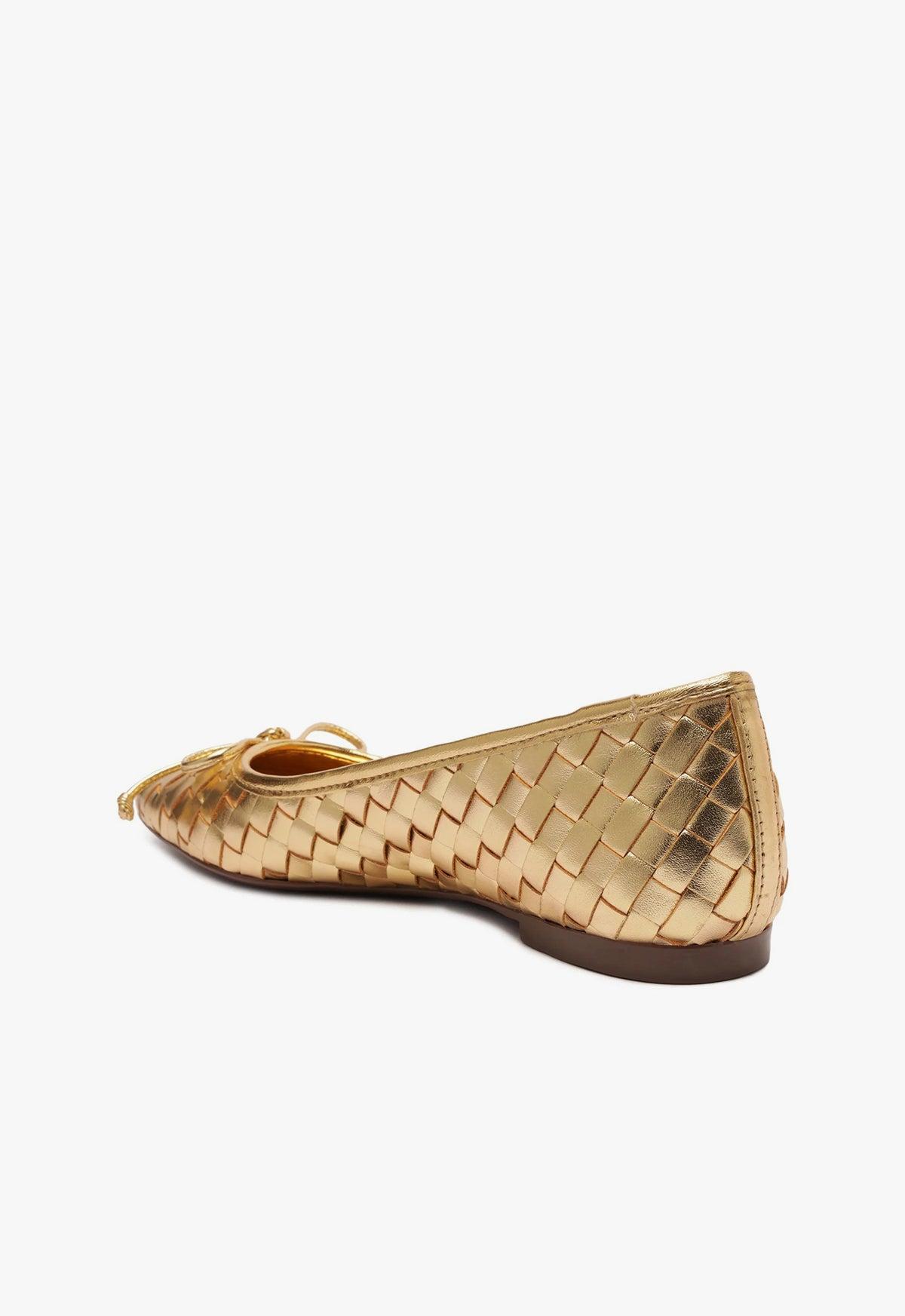 Arissa Woven Leather Flat Female Product Image