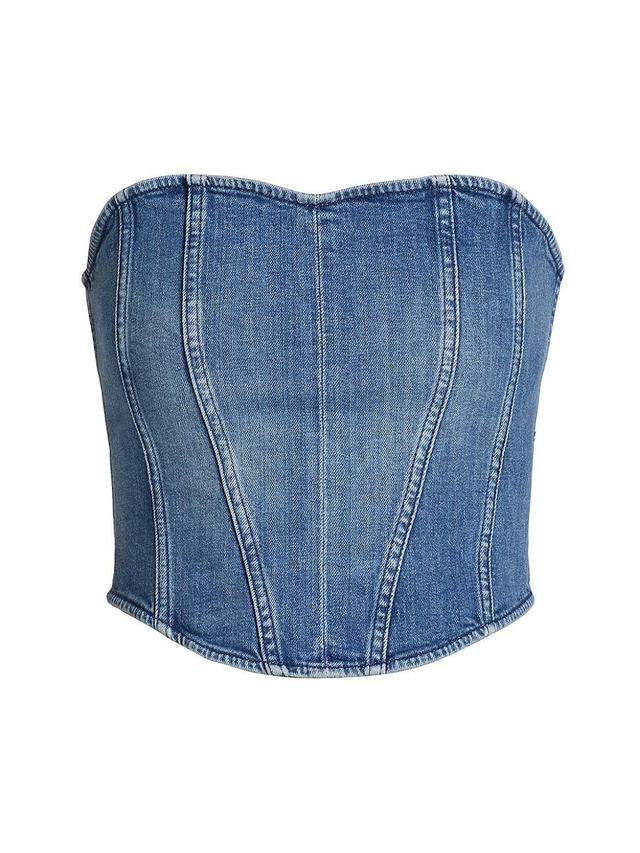 Womens Crop Denim Corset Top Product Image