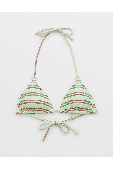 Aerie Shine Rib String Triangle Bikini Top Women's Product Image