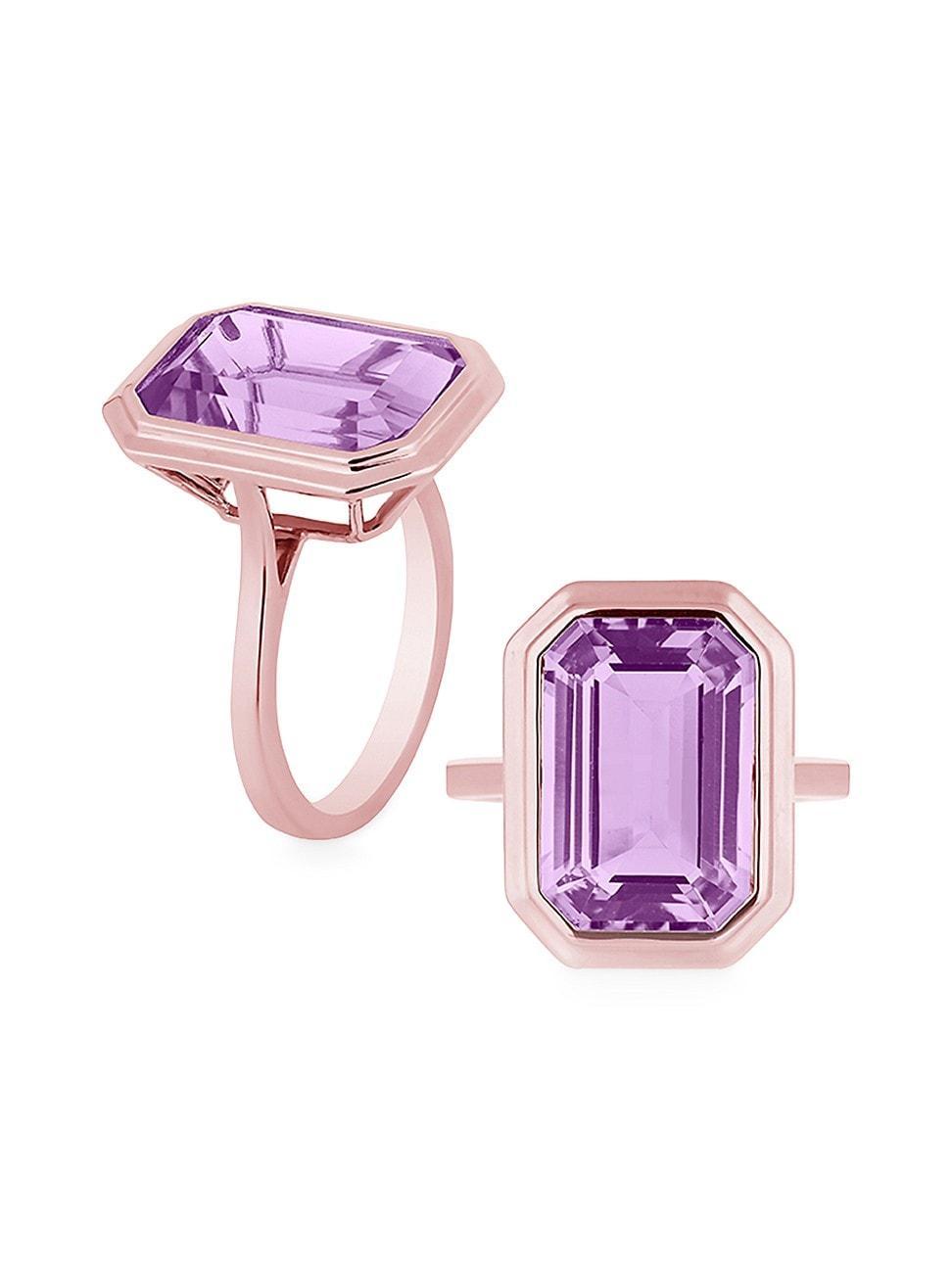 Womens Manhattan 18K Rose Gold & Lavender Amethyst Ring Product Image