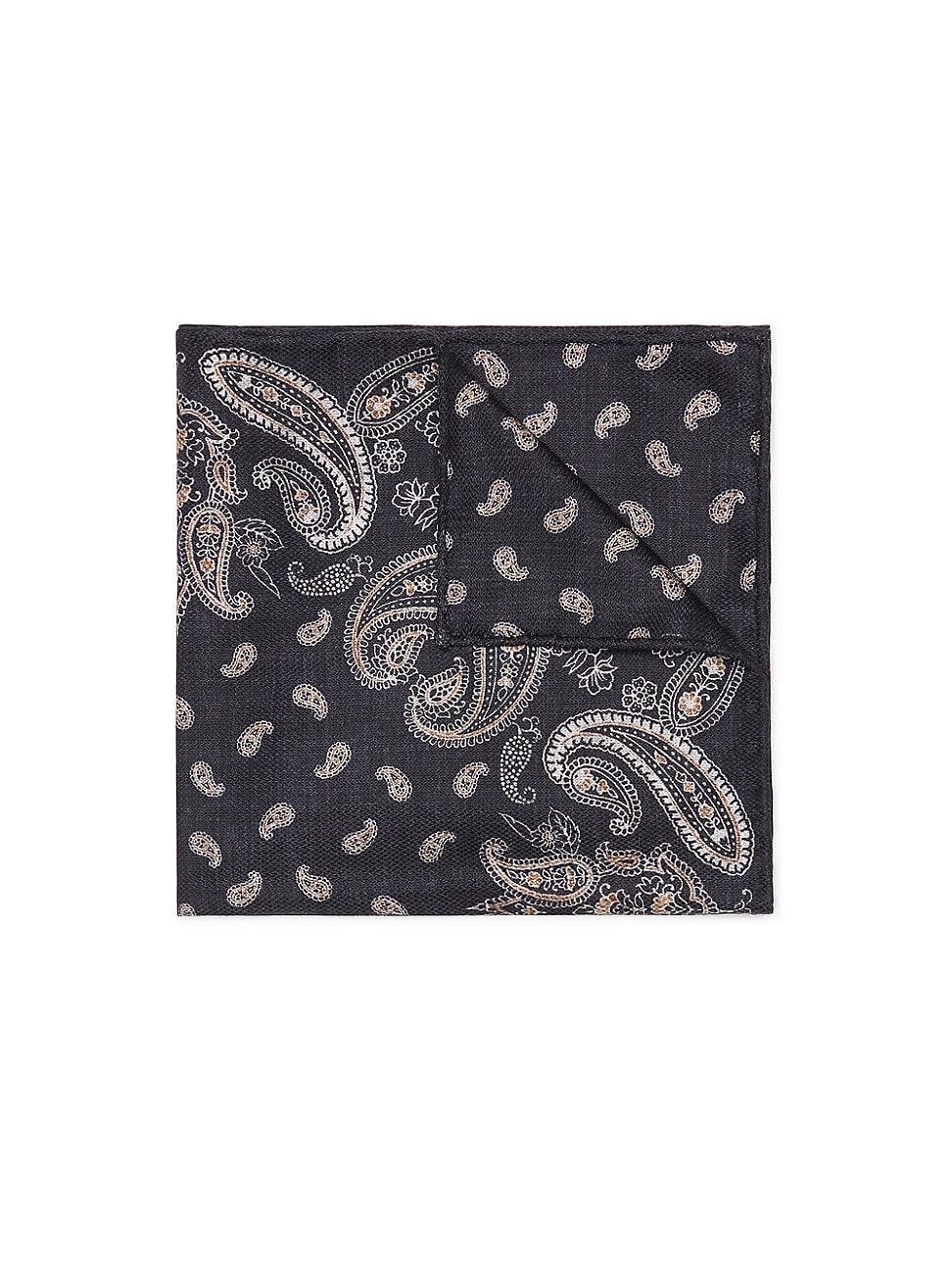 Men's Silk Paisley Pocket Square Product Image