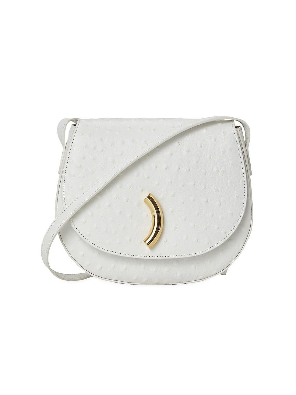 Womens Maccheroni Embossed Leather Saddle Bag Product Image