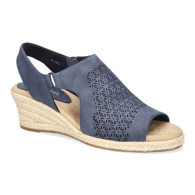 Easy Street Serena Womens Espadrille Wedge Sandals Blue Product Image