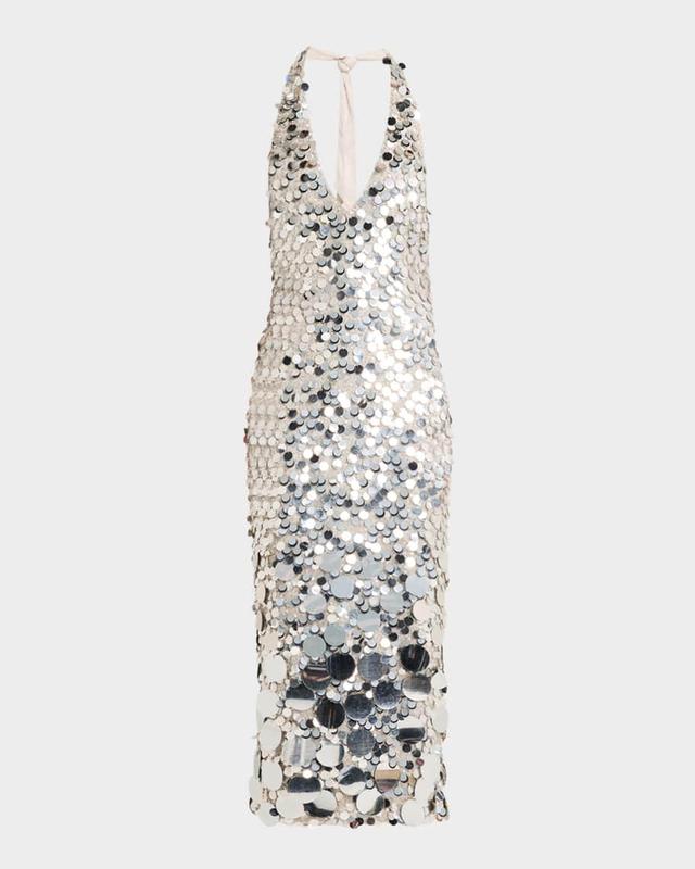 Sloan Sequin Halter Midi Dress Product Image