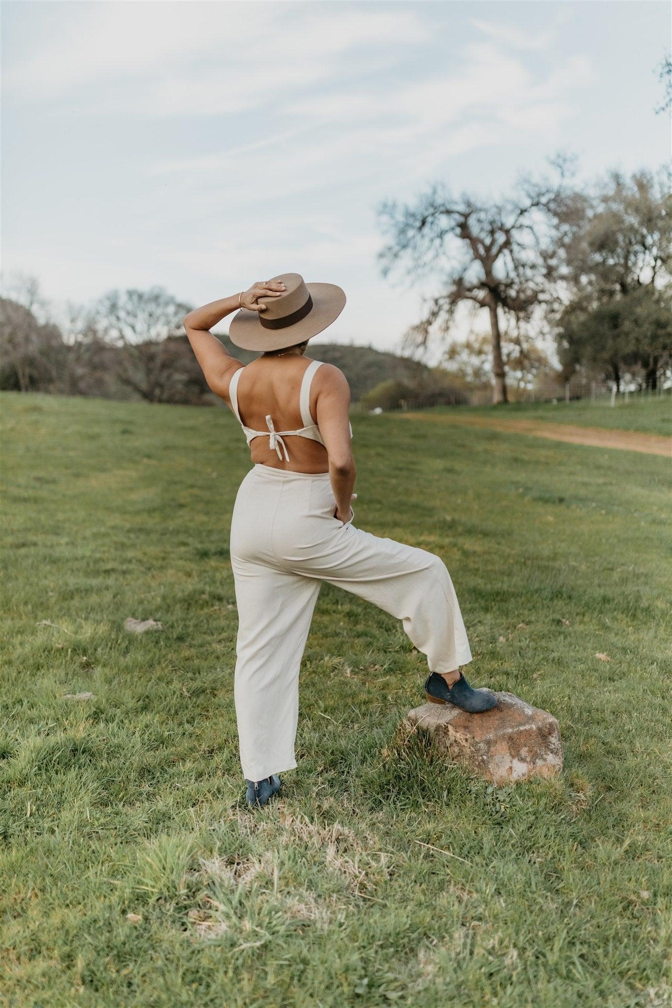 Liberty Jumpsuit in Oat Linen Product Image